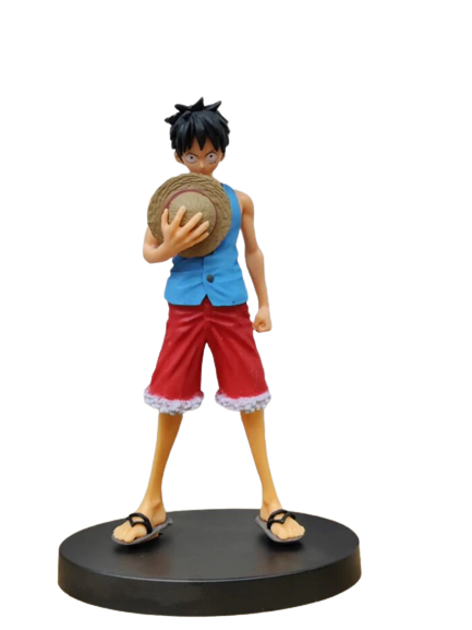 One Piece: Luffy Standing in Blue Shirt