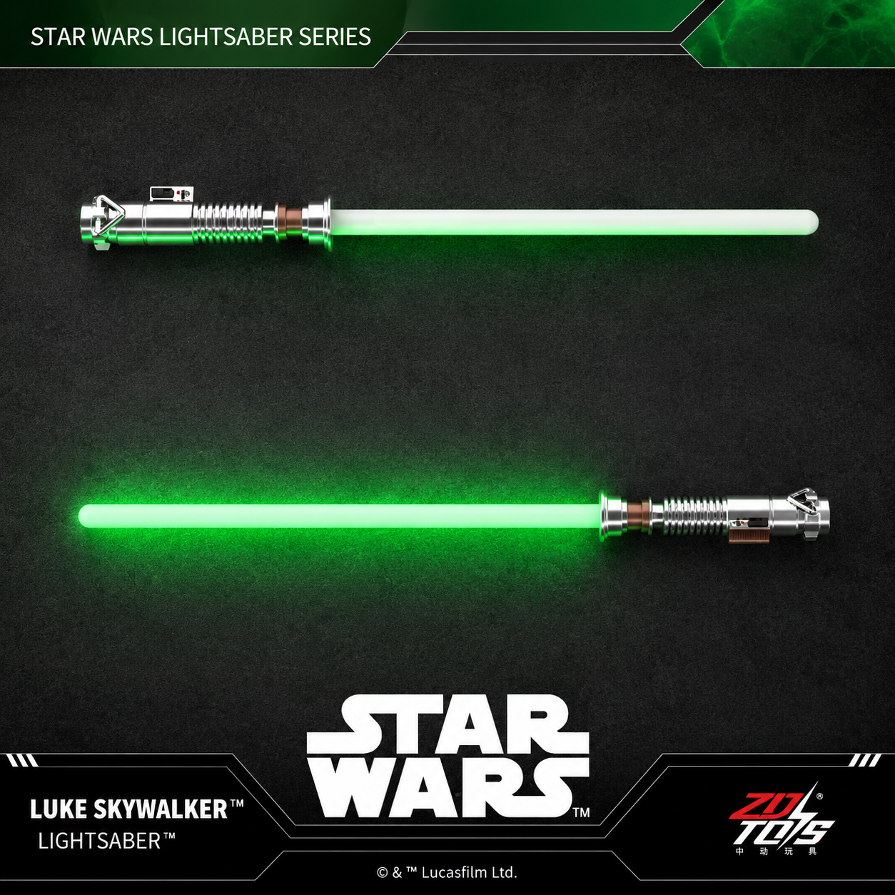PRE-ORDER Luke Skywalker green lightsaber ZD TOYZ