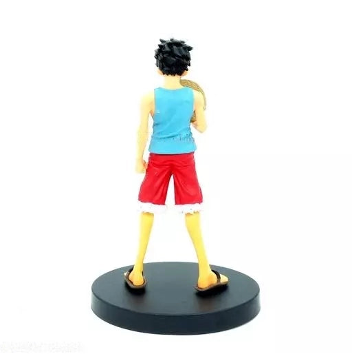 One Piece: Luffy Standing in Blue Shirt